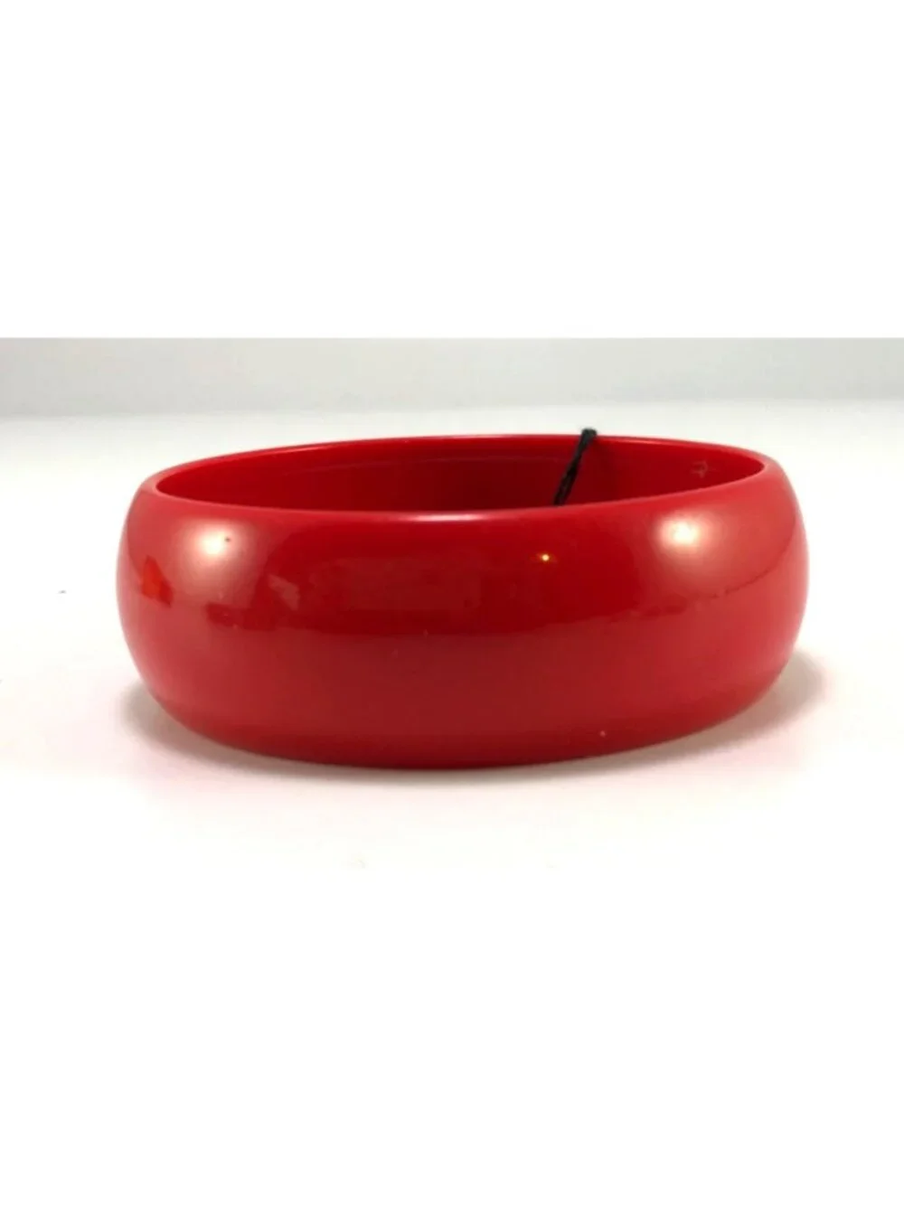 New With Tag Wide Cherry Red Lucite Bangle Bracelet  Glows Bright Orange Under U